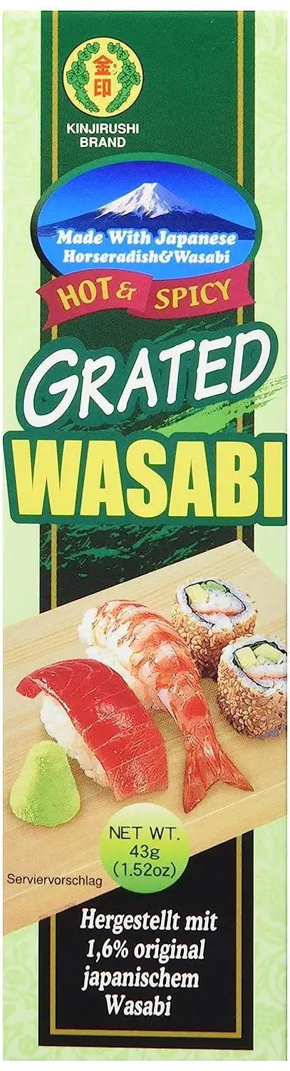 Kinjirushi Wasabi in der Tube, Japan. Meerrettich, grün, 5er Pack (5 x 43 g Packung)