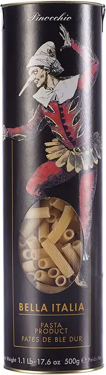 Antico Pastificio Umbro Rigatoni Edition Pinocchio - feinste Nudeln aus Hartweizengrieß in der attraktiven Geschenkröhre, 2er Pack (2 x 500 g)