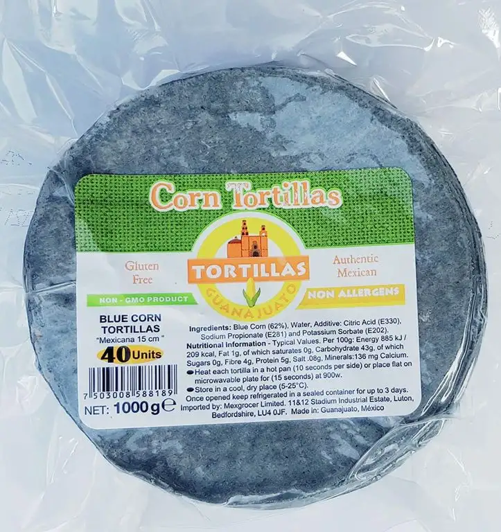 Blaue Maistortillas glutenfrei 15cm - Guanajuato, 40Stück / 1kg