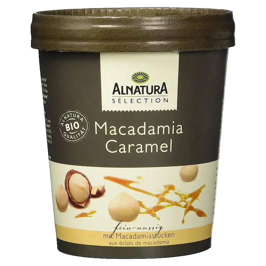 Alnatura Sélection Bio Macadamia Caramel Eiscreme, 500ml (Tiefgefroren)