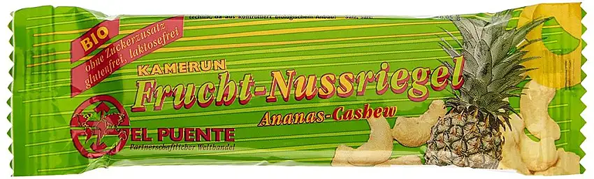 El Puente Fruchtriegel Ananas-Cashew, 5er Pack (5 x 40 g Packung)
