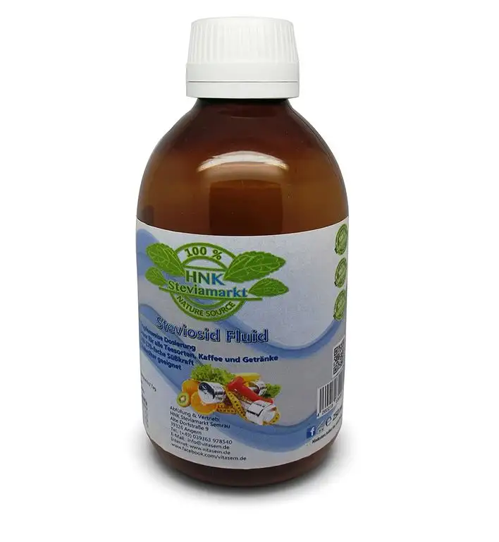 STEVIAMARKT Flüssiges Stevia Extrakt Fluid Tafelsüße Flüssigsüße (250 ml) | Für Diabetiker geeignet | Zuckerfrei Ohne Künstliche | Ohne Bitterstoffe | Hergestellt in Deutschland