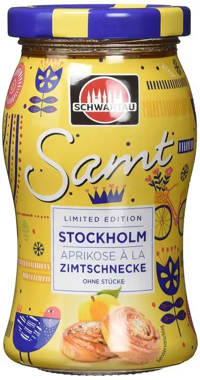 Schwartau  Samt Limited Edition 2019 Aprikose à la Zimtschnecke, Fruchtaufstrich, ohne Stücke und Kerne, 1er Pack (270g)