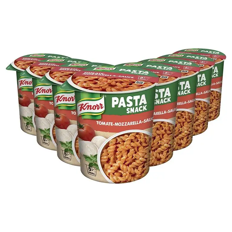 KnorrSnack Bar Nudeln in Tomate-Mozzarella-Sauce, 8er Pack (8 x 72 g)