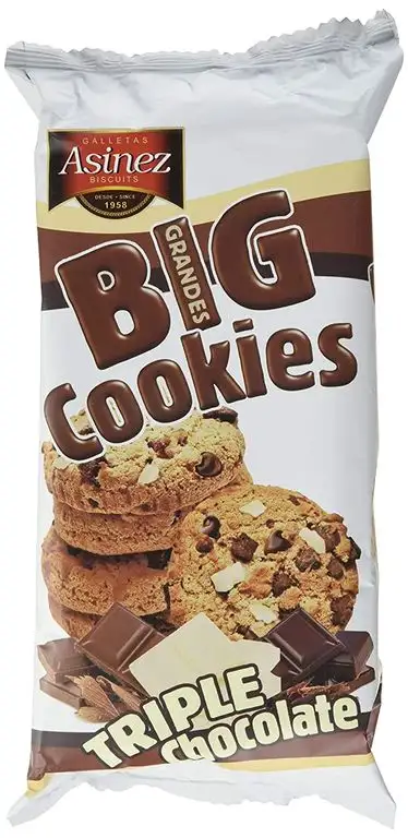 Galletas Asinez, S.A. Big Cookies Triple Chocolate, 150 g