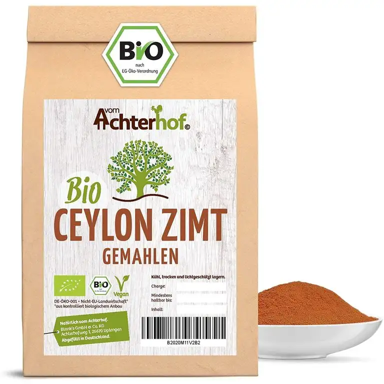 Bio Ceylon Zimt gemahlen (250g) mit wenig Cumarin in premium Qualität | 100% ECHTES Bio Ceylon Zimt Pulver