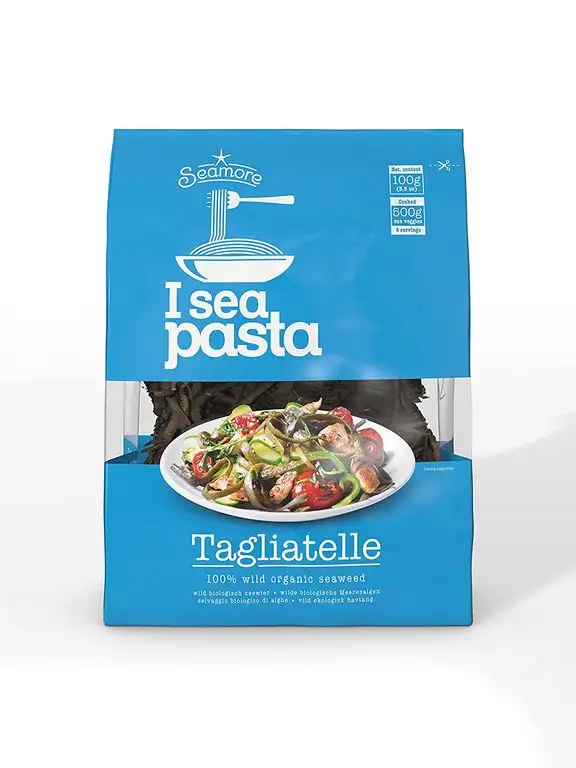 Seamore Bio Algen Nudeln I Sea Pasta Tagliatelle, 100 g | Bekannt aus Galileo | Glutenfrei, Low Carb, Vegan, Nachhaltig & ohne Gentechnik, 8717953254603,