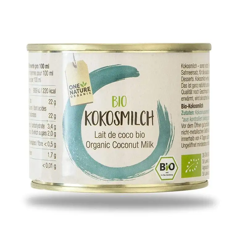 ONE NATURE organic BIO Kokosmilch, 12er Pack (12 x 200 g)