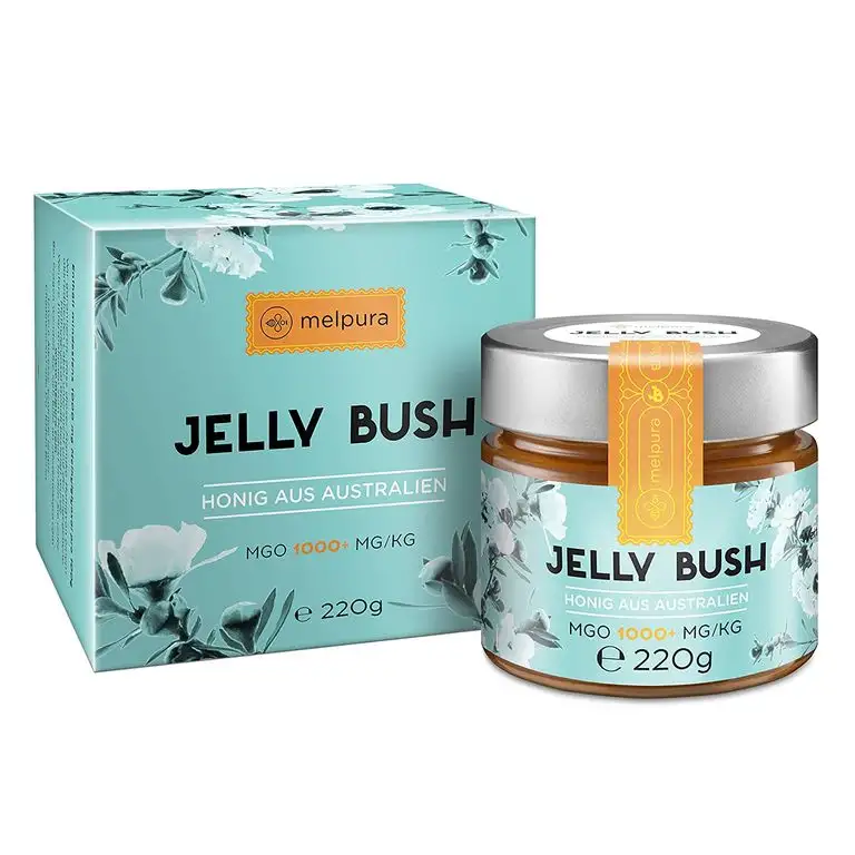 MELPURA JELLYBUSH Manuka-Honig MGO 1000+ 220g aus Australien - zertifizierter Methylglyoxal-Gehalt im Glas