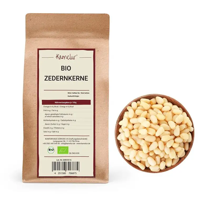 500g Sibirische BIO Zedernkerne aus Wildsammlung - NEUE ERNTE – Zedernnüsse BIO als hochwertige BIO Nüsse - Zedernüsse BIO unbehandelt und ohne Zusätze