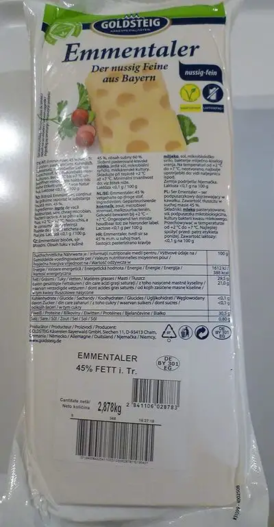 Goldsteig Emmentaler ganze Stange mit ca. 3 kg Käse aus Bayern