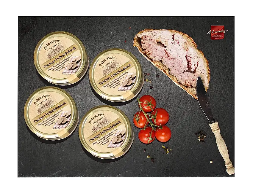 Wurst im Glas I Frühstücksfleisch aus Thüringen I 4x 250g