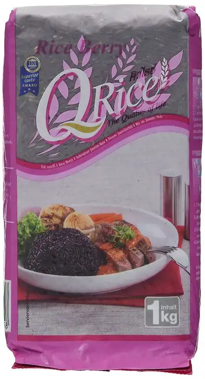 Q RICE Rice Berry – Schwarzer Jasminreis, aromatisch, exotisch, Ideal für asiatische Gerichte – 3 x 1 kg