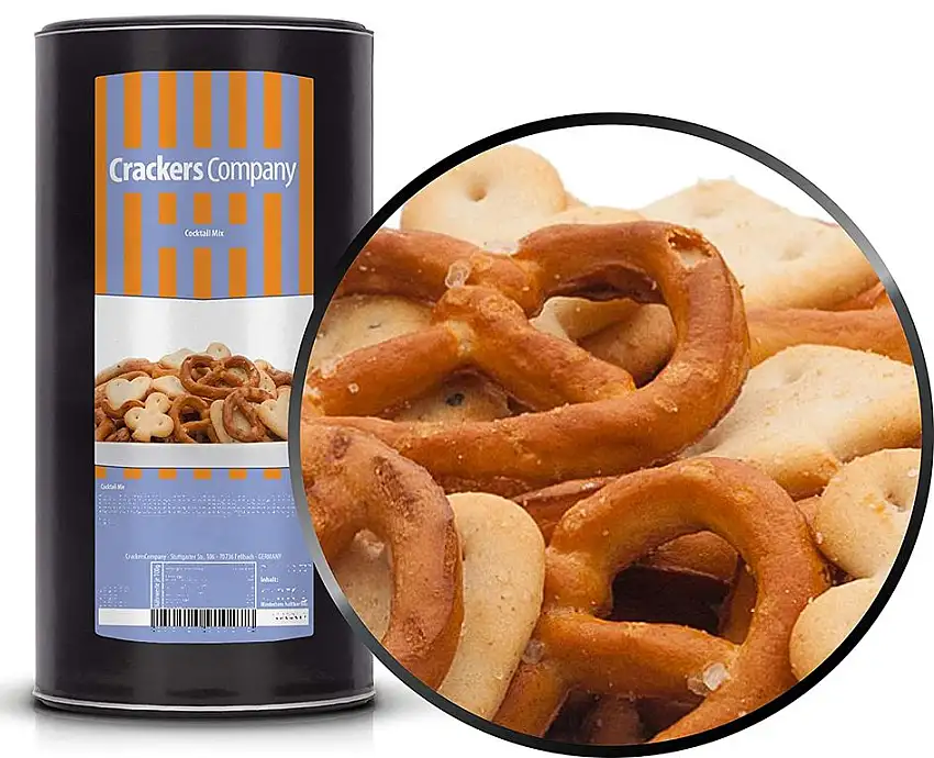 1 x 300g Cocktail Mix Salzgebäck Salzbrezeln Knusper Mischung vegetarisch leicht gesalzen fettarm