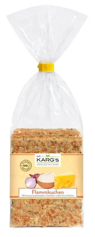 Knäcke Flammkuchen, vegetarisch 200 g Beutel Dr. Karg