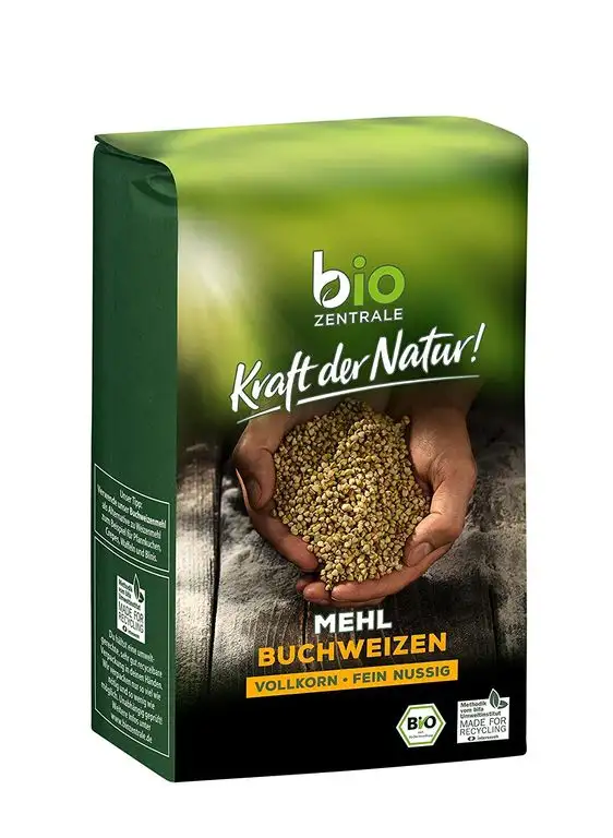 biozentrale Buchweizenvollkornmehl | 500g Buchweizenmehl Bio & Vollkornmehl | Ideal zum Backen von Pizza, Broten, Pfannkuchen und auch Waffeln
