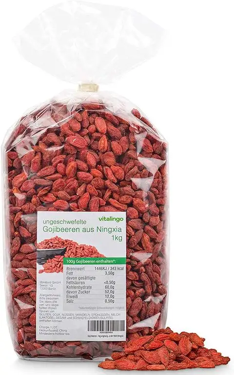 Goji Beeren - 1kg getrocknete ungeschwefelte Goji Beeren aus einem der besten Anbaugebiete der Welt, Ningxia China