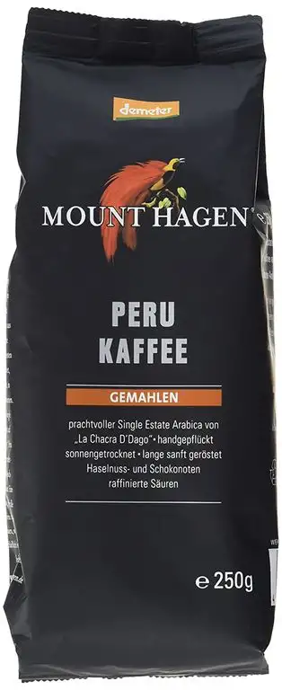 Mount Hagen Bio-Röstkaffee Peru gemahlen, demeter (2er Pack) (2 x 250 g)