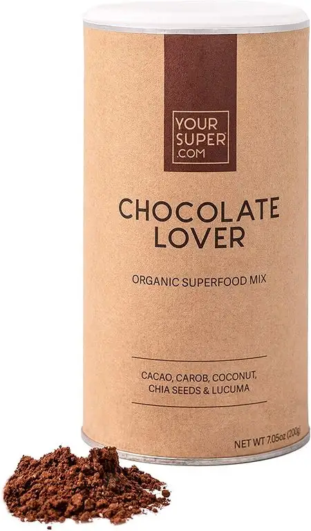 Your Superfoods Chocolate Lover Superfood - Bio Vegan Mix Mischung Trinkpulver aus Kakao, Carob, Kokos, Chia Samen und Lucuma, die gesunde Schokolade 200g