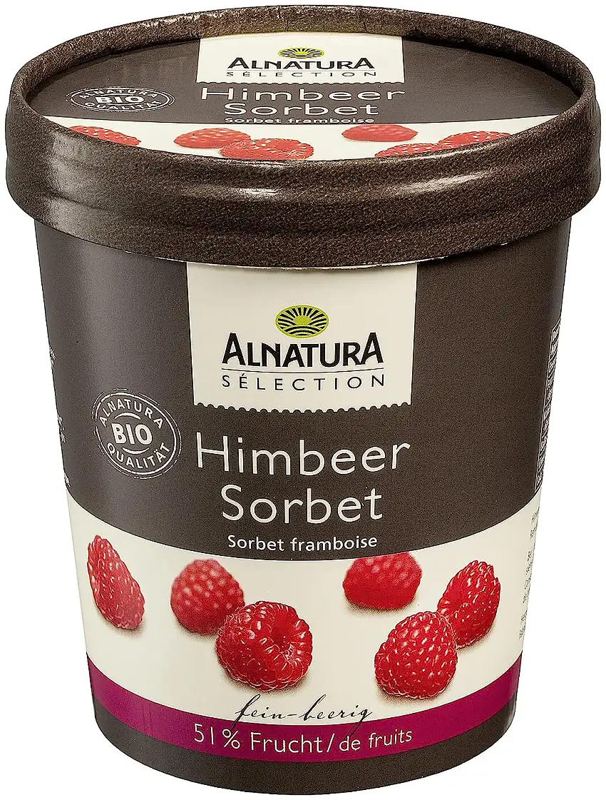 Alnatura Sélection Himbeer-Sorbet, 1 x 500 ml (Tiefgefroren)