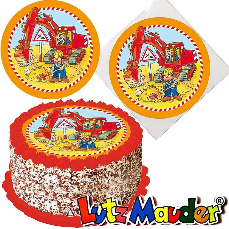 Tortenaufleger * Bagger & Baustelle * für (Lieblings-) Torten und Kuchen von Lutz Mauder | 10315 | Kinder Geburtstag Kindergeburtstag Kinderparty Party Kuchen Torte