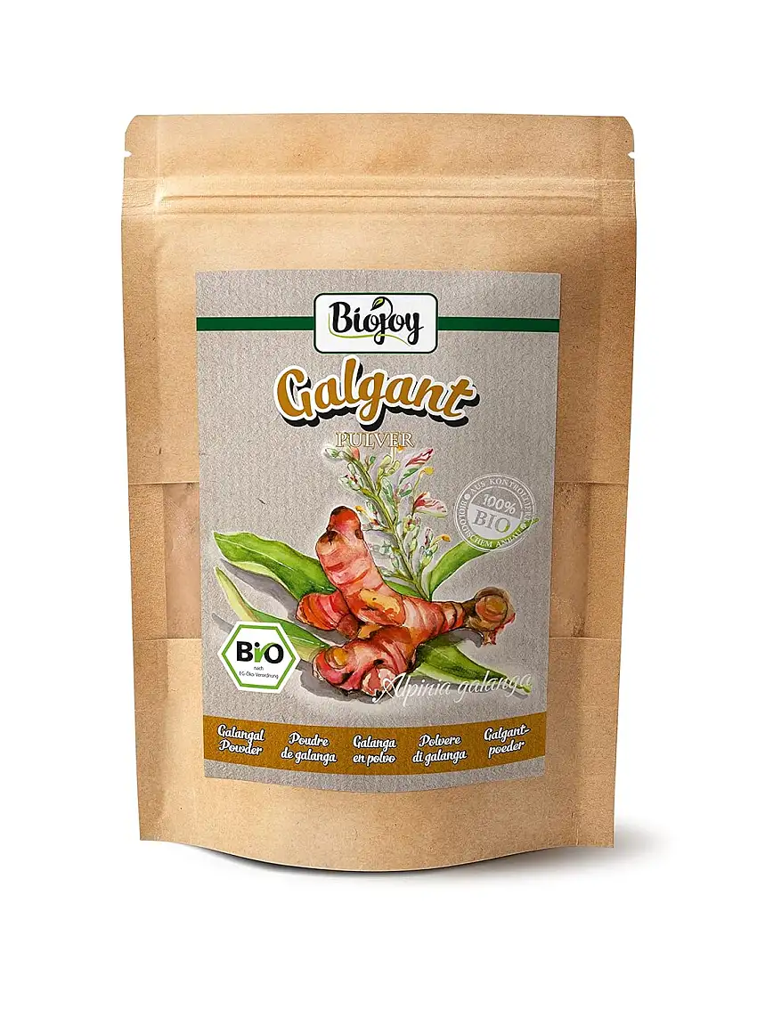 Biojoy BIO-Galgant Pulver (100 g), Galgantwurzel schonend gemahlen (Alpinia galanga)