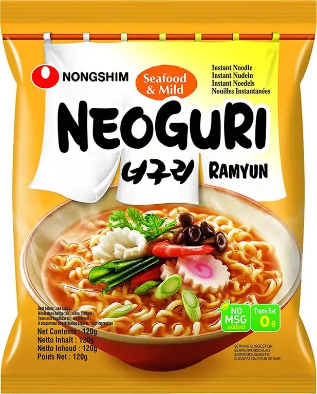Nong Shim Neoguri Instantnudeln Seafood & Mild Ramyun – Koreanische Seafood Ramen Suppe mild – 20er Vorteilspack à 120g