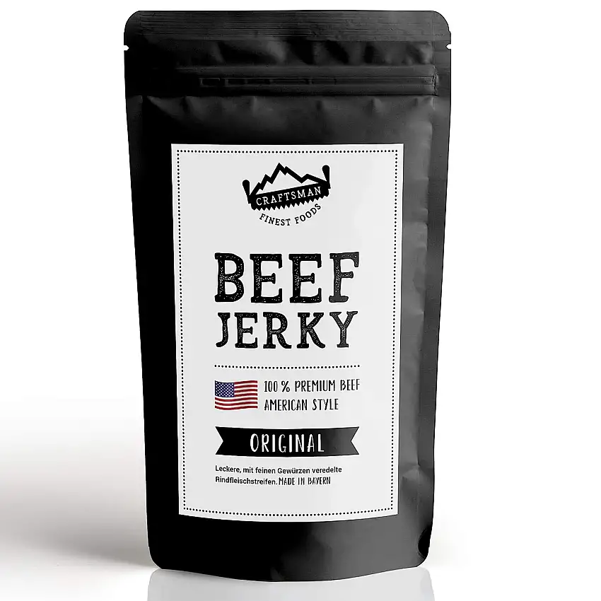 Craftsman Beef Jerky ORIGINAL 250 g | Trockenfleisch aus Deutschland - Bayern | American Jerky Beef Set | 100% Rindfleisch | High Protein | Original | Premium Beef | Meat Snack MADE IN GERMANY