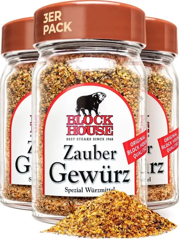 Block House Zaubergewürz 3x 70g Gewürzmischung im Glas – in Restaurantqualität