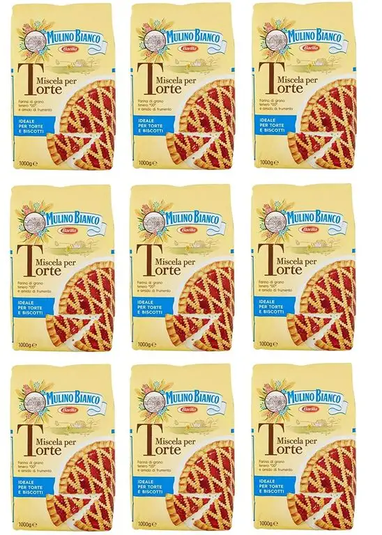 x9 Mulino Bianco Miscela per Torte e biscotti Blend für Kuchen und Kekse Weichweizenmehl 1000 g