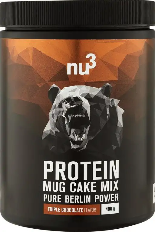 nu3 Protein Mug Cake Mix - 400 g Triple Chocolate Backmischung - 24 g Protein pro Portion - Schoko-Tassenkuchen - Fitness Food zum Naschen - Eiweiß ohne unnötige Zusätze - schnelle Zubereitung