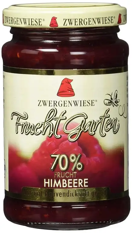 Zwergenwiese Bio Fruchtaufstrich Fruchtgarten Himbeere, 225 g