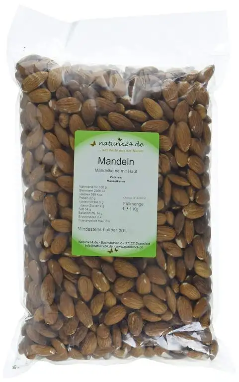 Naturix24 Mandelkerne, mandeln ohne Schale ganz, 1er Pack (1 x 1 kg)