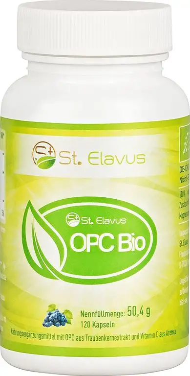 BIO OPC Traubenkernextrakt Kapseln aus Frankreich + Vitamin C aus BIO Acerola, 100% natürlich und rein, zertifiziert + hochdosiert + ohne Zusatzstoffe, 120 Kapseln, 1er Pack (1 x 50,4 g)