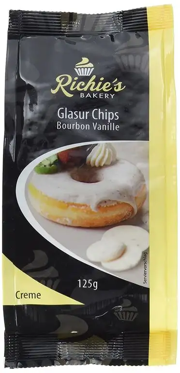 Richie’s Bakery Glasur Chips creme mit Bourbon Vanille, 6er Pack (6 x 125 g)