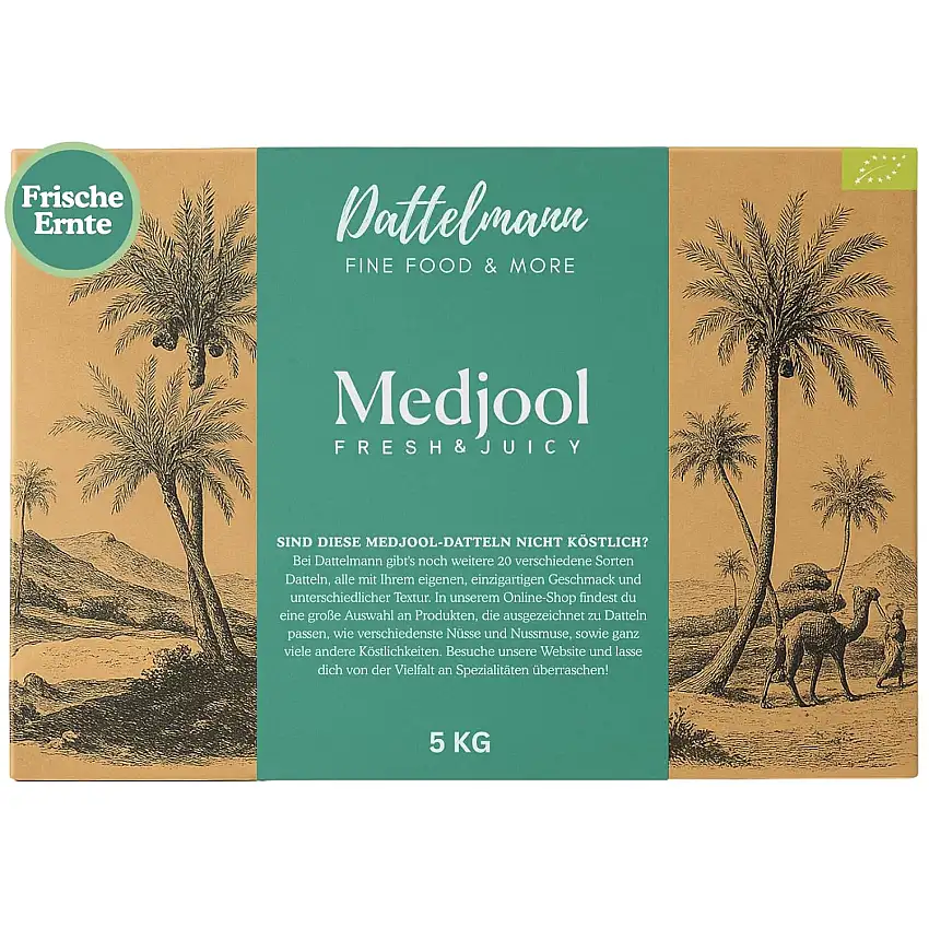Bio Medjool Datteln | Jumbo | 100% Natürlich & Gesund | Premium Qualität | Palmyra Delights | Vegan (5Kg)