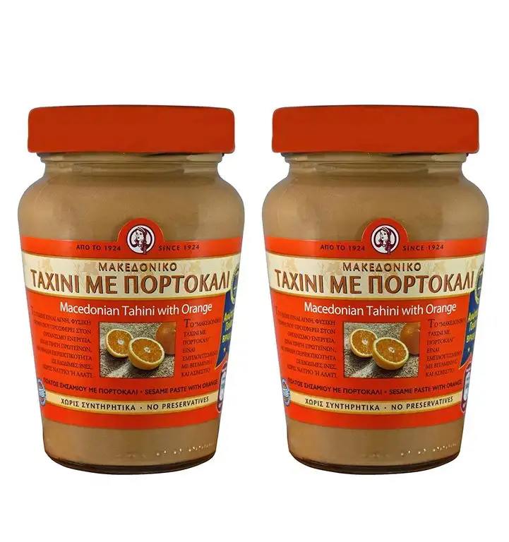 Haitoglou Mazedonisches Tahini Griechische Sesampaste mit Orange 700gr im Glas