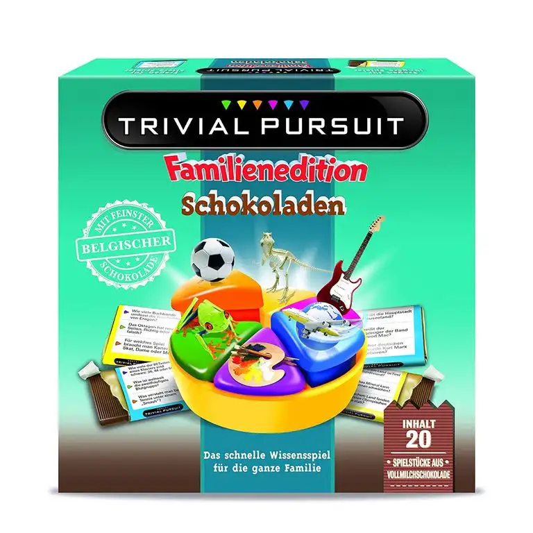 Chocolate Games Trivial Pursuit Family Schokoladenspiel, 3er Pack (3 x 90 g)