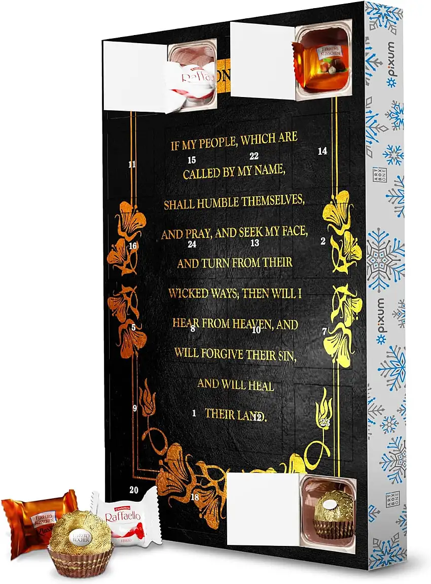 artboxONE Adventskalender mit Pralinen von Ferrero 2 Chronicles 7:14 Version 2 Adventskalender Typografie