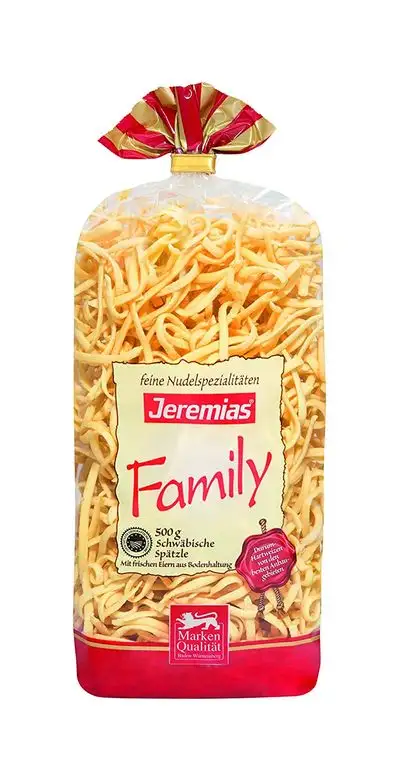 Jeremias Schwäbische Spätzle g.g.A. (geschützte geografische Angabe), Family Frischei-Nudeln, 4er Pack (4 x 500 g Beutel)