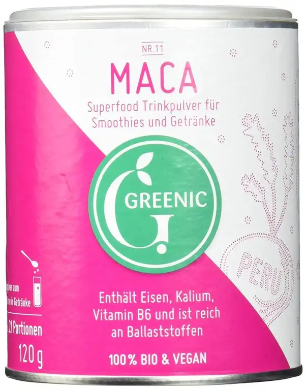 Greenic Maca Superfood Trinkpulver, 1er Pack (1 x 120 g)