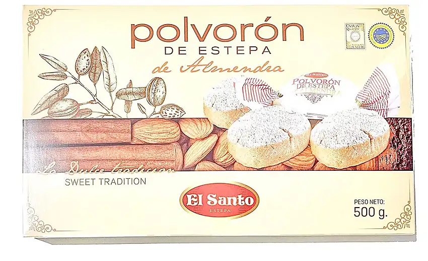 El Santo Polvorón De Almendra - Weihnachtliches Mandelschmalzgebäck aus Spanien (1 x 500g)