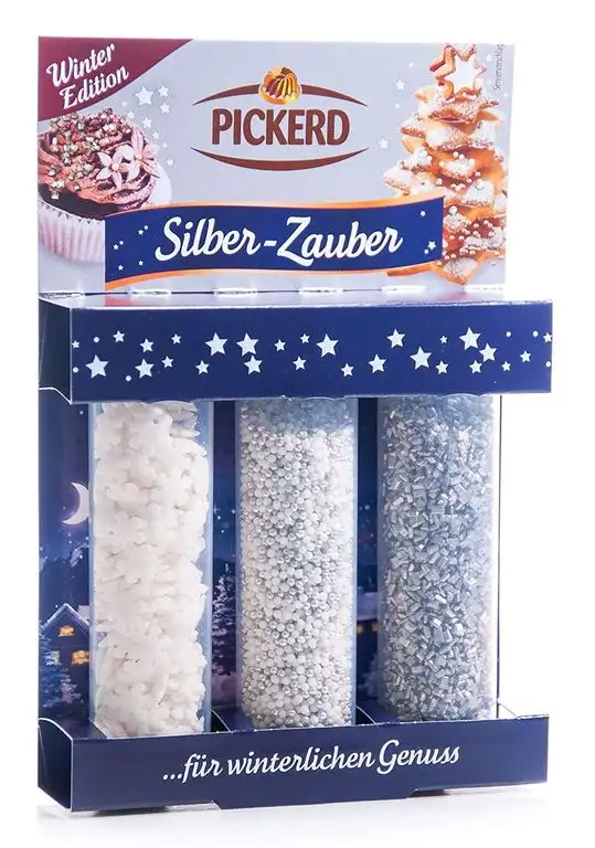 Zuckerdekor / Streudekor "SILBER - ZAUBER" (3 Varianten / 89 g) BACK - DEKORATION