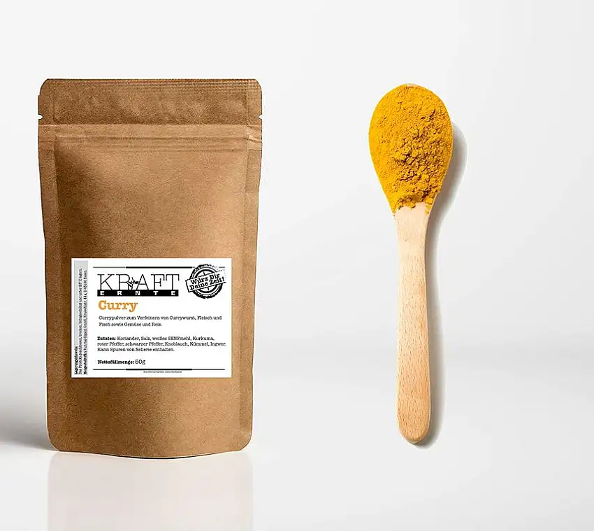 Kraft-Ernte Curry mild 200g I Gewürzmischung I Currypulver I Gewürz I Würzen Chutney I Kochen, Hähnchengewürz, Edel Curry, Kraft-Ernte (200g)