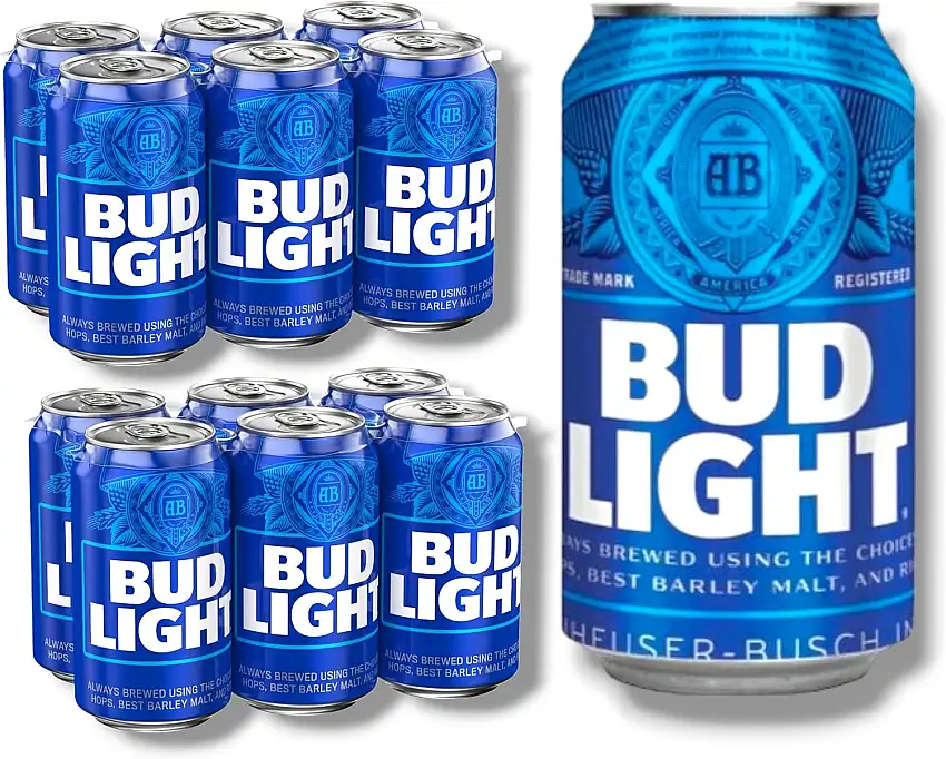 12 x Bud Light Beer 355ml- Amerikanisches Leichtbier in der Dose mit 4,2%