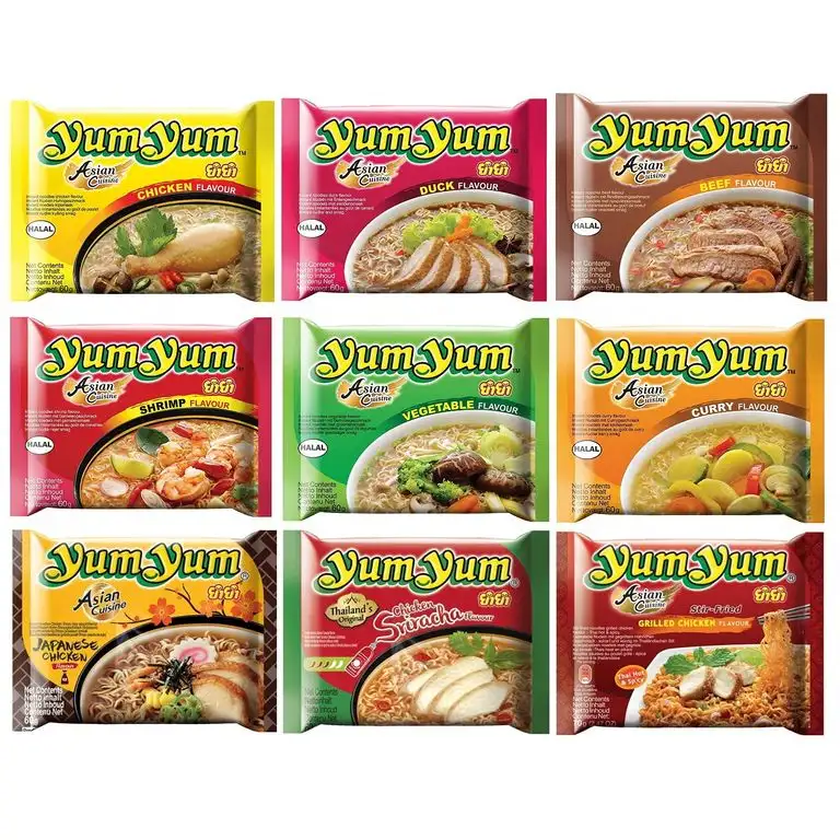 60 YumYum Nudelsuppen, 9 Sorten Yum Yum FREIE WAHL (60 Yum Yum verschiedene Sorten)