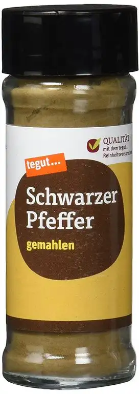 tegut... Schwarzer Pfeffer gemahlen, 1 x 45 g