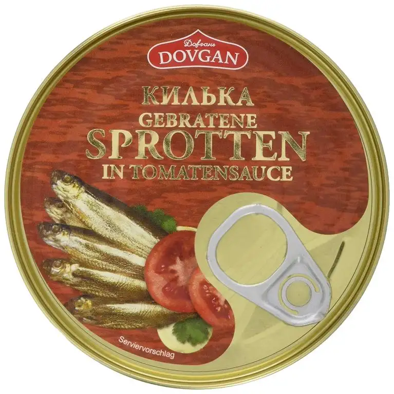 Gebratene Sprotten in Tomatensauce