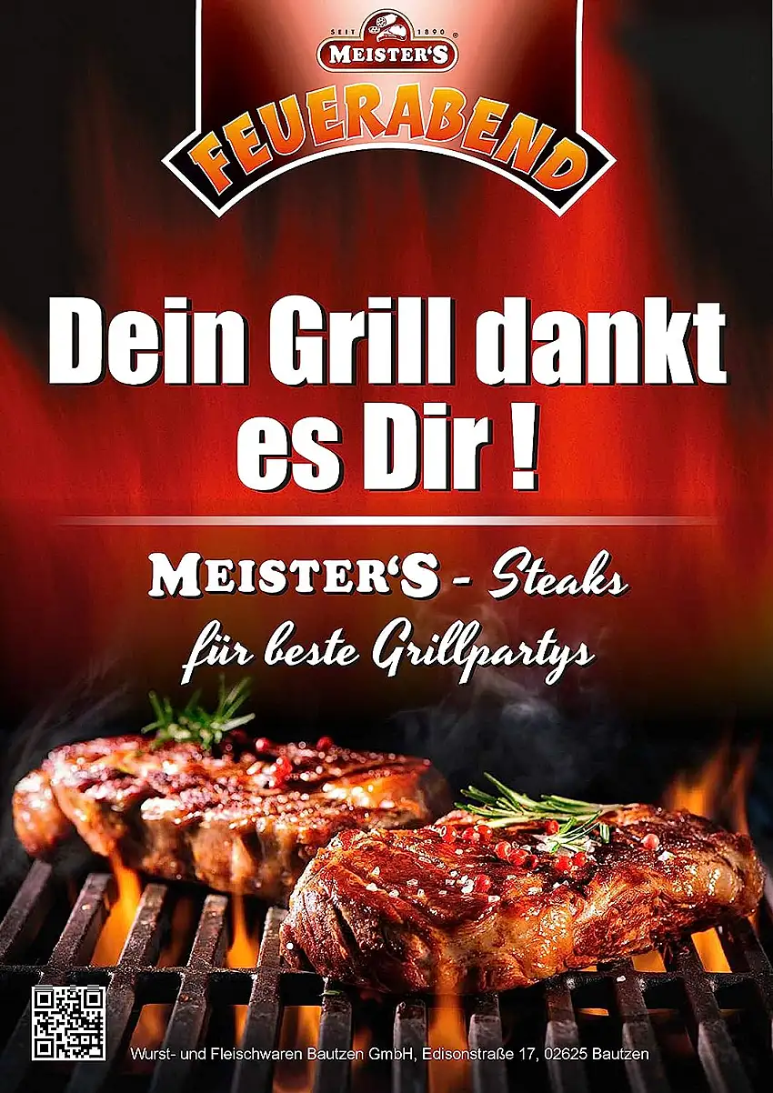 Bautzner Senf Steak Fleisch | Mariniertes Grillfleisch mit Bier, Schwarzbier, Kräuter und Senfmarinade | Frisches Steakfleisch für Grill und Pfanne (Käuter, 600 GR)