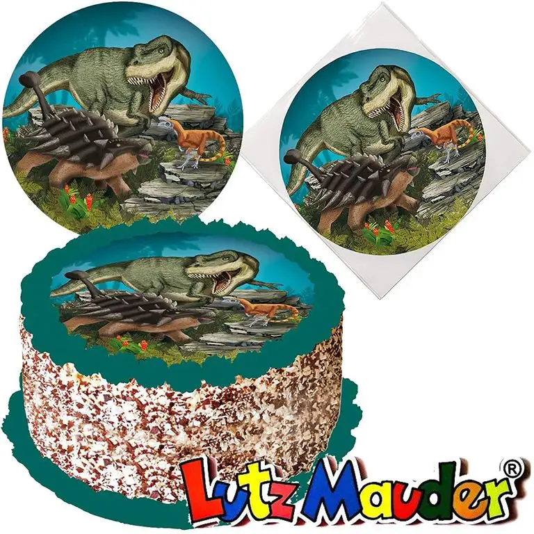 Tortenaufleger * Dinosaurier & T-REX * für (Lieblings-) Torten und Kuchen von Lutz Mauder | 10317 | Kinder Geburtstag Kindergeburtstag Kinderparty Party Kuchen Torte